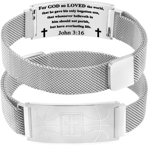 Vista 20 de Regalos de graduación, pulsera de fútbol, fútbol, baloncesto, béisbol, regalos de pulsera, pulseras de cruz de fe para hombres, bautismo, primera