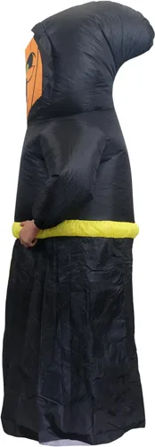 Vista 3 de IHGYT Disfraz inflable de mago de calabaza, disfraz de paseo, traje inflable para fiesta, Halloween y Navidad, cosplay, tamaño adulto