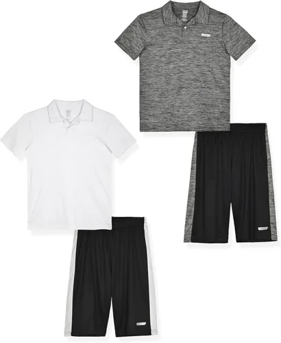 Vista 8 de Hind Boys Short Set 4-Piece Boys Basketball Shorts and Performance Athletic Shirt Set