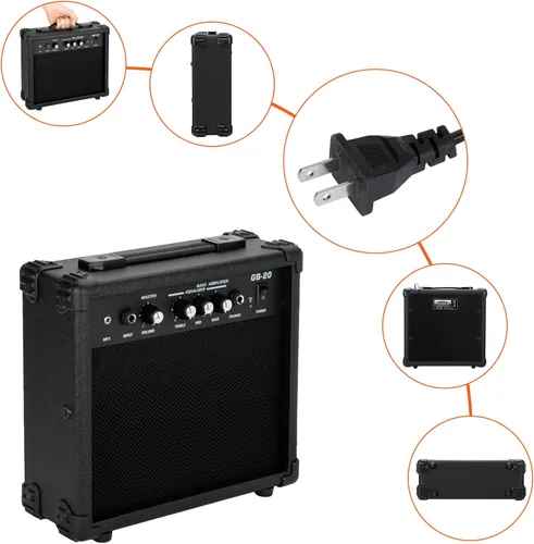 Vista 6 de Kit de guitarra eléctrica de diseño Burning Fire de Ktaxon, juego de guitarra para principiantes de 36 pulgadas HSH con amplificador, diapasón