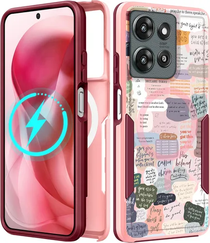 Vista 181 de Funda para Moto G 5G 2024 – Compatible con MagSafe para mujeres y niñas, bonita funda protectora magnética para teléfono, diseño femenino Kawaii