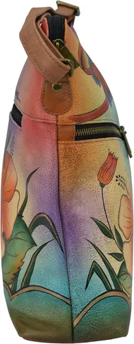Vista 5 de Anna by Anuschka Crossbody grande, hibisco antiguo, Hibisco antiguo