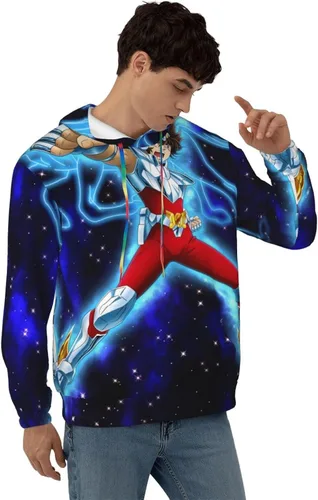 Vista 3 de Mswigs Saint Seiya - Sudadera con capucha y cordón