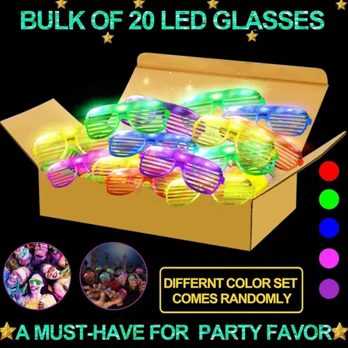 Vista 10 de TURNMEON Paquete de 20 lentes LED, regalos de fiesta para el día de San Valentín, 6 colores que brillan en la oscuridad, suministros de fiesta