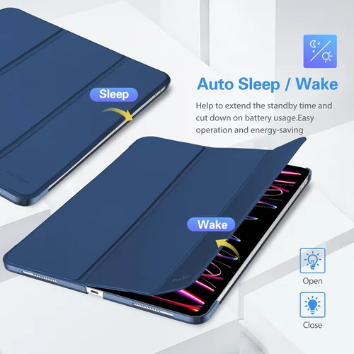 Vista 7 de ProCase Funda Inteligente para iPad Pro 12.9 2022/2021/2020/2018, Carcasa Trasera Rígida Delgada con Soporte Funda Inteligente para iPad Pro 12.9