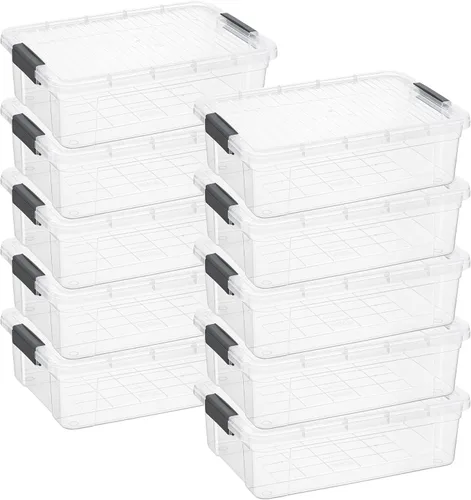 Vista 164 de Superio Mini contenedor de almacenamiento de plástico para crayón, suministros de arte y estuche de costura, organizador pequeño apilable