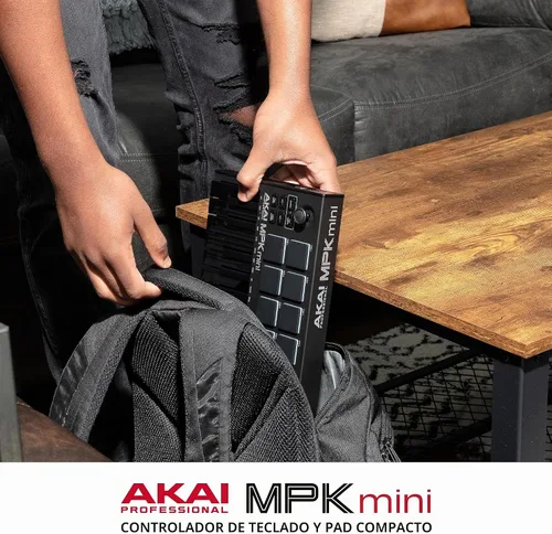 Vista 12 de [Usado] Akai Professional MPK Mini MK3 - Controlador de teclado MIDI USB de 25 teclas con 8 almohadillas de percusión con retroiluminación, 8