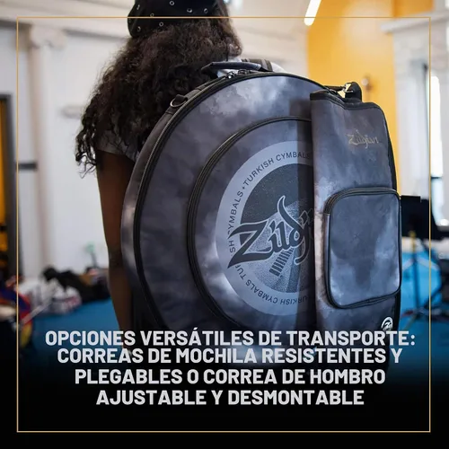 Vista 7 de Zildjian Mochila para 20 estudiantes, bolsa de platillo, negro y gris