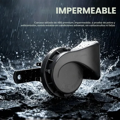 Vista 3 de Bocina de coche de 12 V, paquete de 4, bocina eléctrica súper fuerte negro (4 Pcs Black Car Horn)
