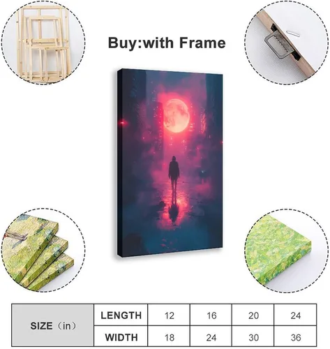 Vista 2 de Vaporwave Glitch Wall Art – Cyberpunk Aesthetic Poster – Retro Futuristic Synthwave Print Poster Canvas Artwork Prints Rustic Farmhouse Decorations