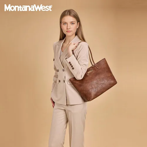 Vista 2 de Montana West Bolsos medianos de hombro para mujer con cremallera, bolso ligero de todos los días para trabajo, viaje o compras