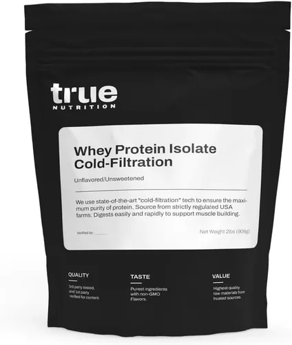 Vista 10 de True Nutrition Polvo aislado de proteína de suero – Filtrado en frío, 0.95 oz de proteína por porción – Apoya el crecimiento muscular