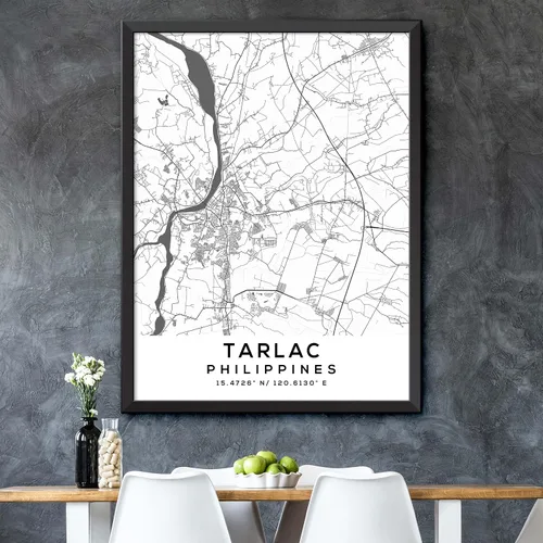 Vista 5 de Mapa de Tarlac, Filipinas, Light 2 (12x16)