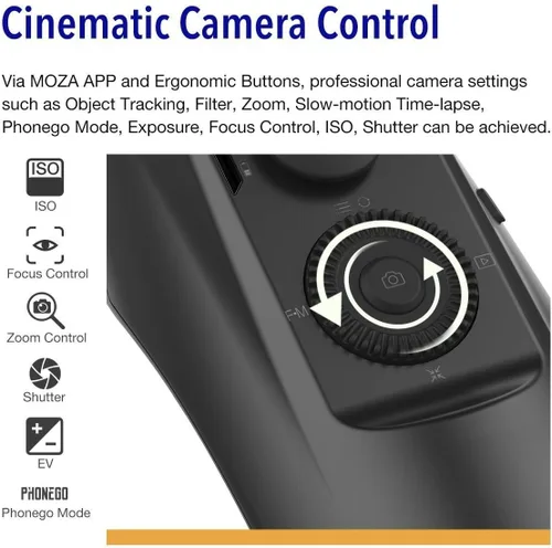 Vista 8 de Moza 3-Axis Smartphone Gimbal Estabilizador Carga de Teléfono Inalámbrico, Negro (Mini Mi)