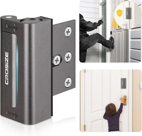 Vista 12 de Cerradura de seguridad para puertas del hogar, cerradura de refuerzo de metal mejorada, cerradura de seguridad para puertas de 3 pulgadas que