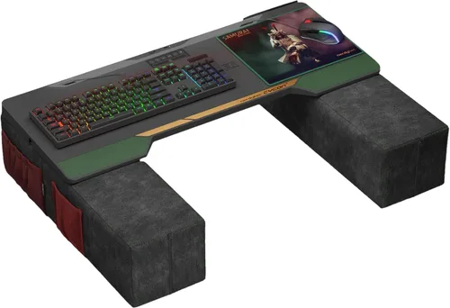 Vista 6 de Couchmaster CYCON³ HORIZONLIGHT Bar, escritorio ergonómico definitivo con concentrador USB para juegos en sofá y cama, grande, estable y compatible