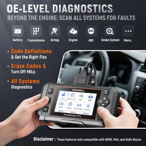 Vista 10 de FOXWELL NT510 Pro apto para BMW, herramienta de escaneo 2 en 1 y probador