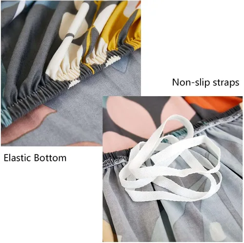 Vista 2 de MBROS Funda estampada para sofá, funda de sofá de tela elástica elástica, 1 pieza, antideslizante, universal, de elastano, protector de muebles