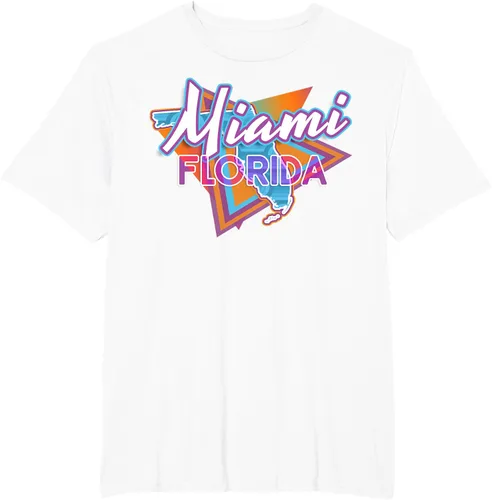 Vista 9 de Camiseta retro vintage de Miami Florida, Negro, S
