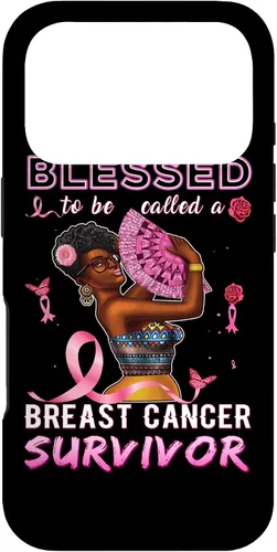 Vista 29 de iPhone 13 Pro Max Camisas afroamericanas contra el cáncer de mama para mujeres Blessed Survivor Case