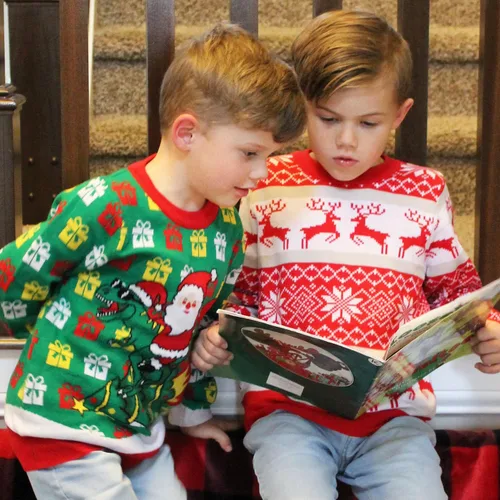 Vista 2 de Funnycokid Suéter feo de Navidad para niños y niñas, para fiestas de Navidad de 3 a 10 años
