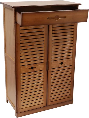 Vista 9 de YIYIBYUS Gabinete de zapatos,Gabinete de almacenamiento de zapatos con puertas,Organizador de zapatos