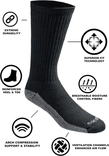 Vista 2 de Dickies - Calcetines altos con control de humedad de tecnología Dri-Tech para hombre paquete de varias