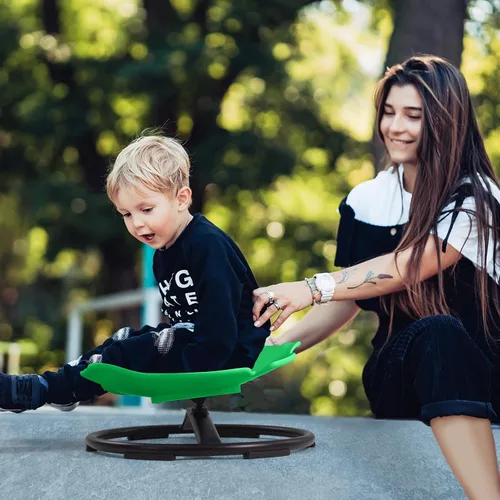 Vista 2 de Silla giratoria sensorial para niños con autismo y TDAH, silla giratoria para uso en interiores y exteriores, juguetes para sentarse y girar, sillas