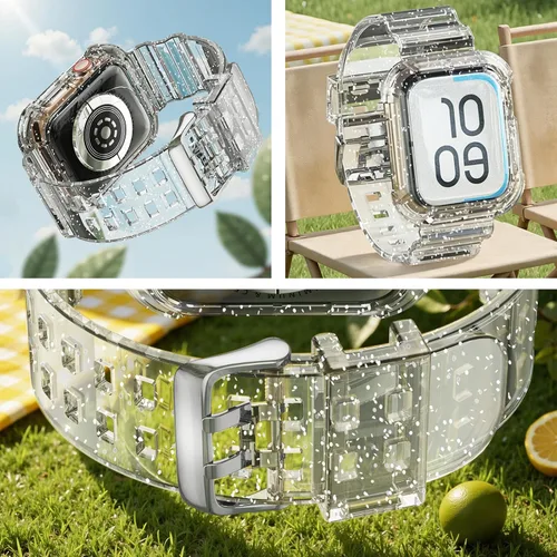 Vista 3 de NotoCity - Bandas transparentes para Apple Watch de 38 mm, 40 mm, 41 mm con estuche protector resistente transparente, compatible con Series 9, 8