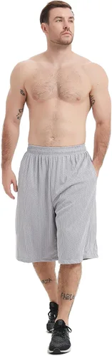 Vista 6 de HQUEC Pantalones cortos deportivos de 12 pulgadas para hombre, pantalones cortos largos de entrenamiento de baloncesto por debajo de la rodilla