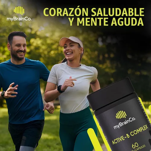 Vista 7 de myBrainCo. Complejo Active-B – Suplemento de vitamina B activada de alta resistencia con folato B2, B6, B12 y metilo – Apoya la energía, la función