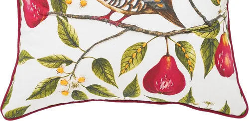 Vista 4 de C&F Home Almohada cuadrada de 18 x 18 pulgadas con estampado de perdiz en peral, 18 x 18 pulgadas, color rojo
