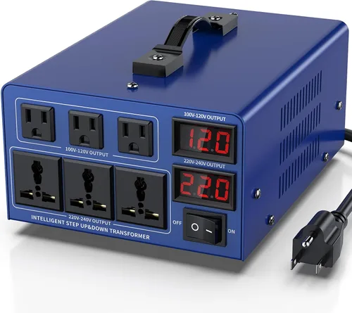 Vista 8 de Transformador de conversión de voltaje de 1000 vatios de alta resistencia, CA de 110 V/120 V/220 V/240 V, con protección de disyuntor reiniciable