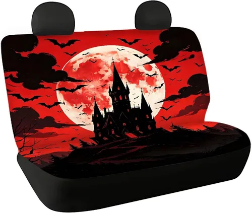 Vista 23 de AFPANQZ Funda protectora para asiento trasero de automóvil, con bandera patriótica estadounidense, solo para asiento trasero de automóvil, camión