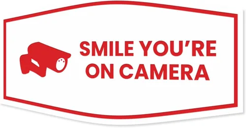 Vista 94 de Fancy Smile You're On Camera Letrero (negro) - Mediano (1 unidad)