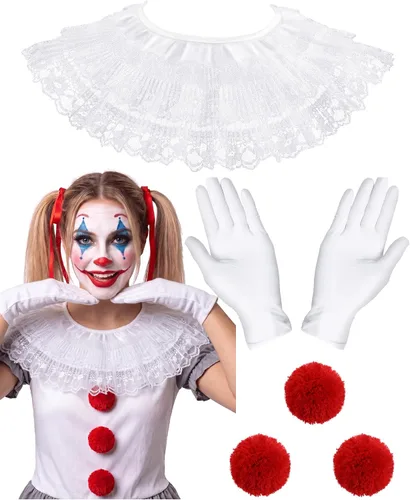 Vista 13 de Jecery 5 piezas de accesorios de payaso disfraz de Halloween Color 4