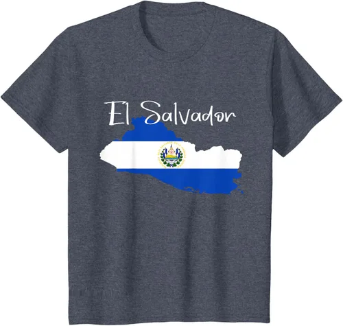 Vista 62 de Camiseta con la bandera de El Salvador, mapa de El Salvador, camiseta de Salvador para mujer