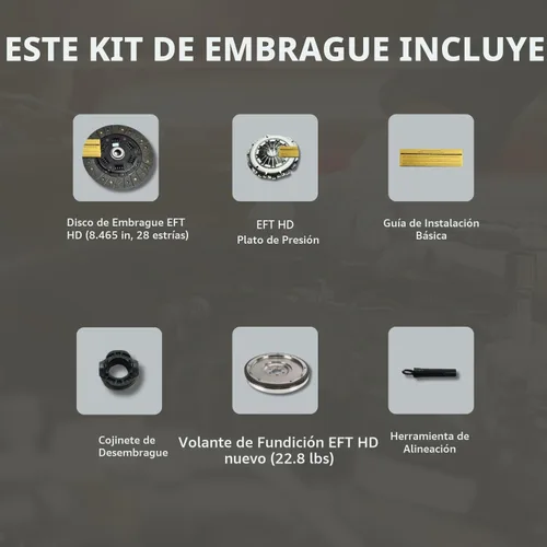 Vista 2 de EFT - Kit de embrague HD con volante para Volkswagen Beetle, Golf y Jetta GL y GLS 2.0L y motor GLS MK4 AEG SOHC 1998-2006, rendimiento
