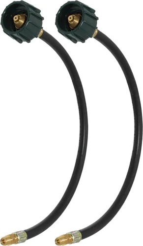 Vista 13 de Conector de manguera de propano Flame King para cámper Pigtail, 12 pulgadas