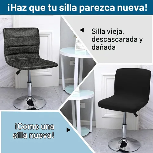 Vista 5 de WOMACO - Funda para taburete de bar con respaldo impreso, para sala de comedor, giratoria, cuadrada, funda para asiento de silla de bar, protector