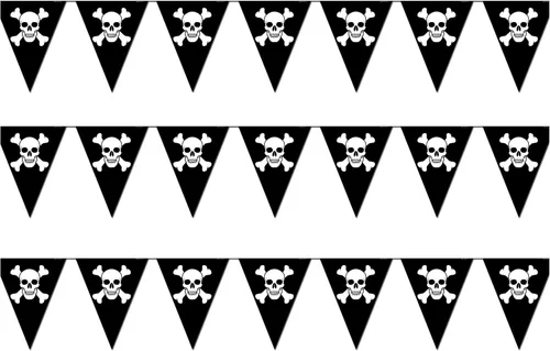 Vista 2 de Beistle 50537 Jolly Roger Banderín banderín, 10 pulgadas por 12 pies
