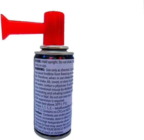 Vista 4 de Air Horn - Mini generador de ruido de bocina de niebla con bomba de mano, 2 paquetes de 1 lata 0.81 onzas