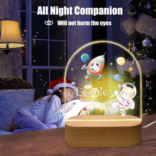 Vista 4 de Luz nocturna personalizada para bebés y niños, regalos personalizados con nombre, regalos de bautizo para niñas/niños, lámpara nocturna regulable