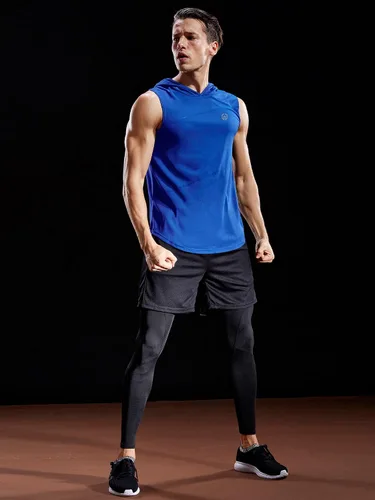Vista 6 de NELEUS Dry Fit - Camiseta deportiva sin mangas para correr con capucha