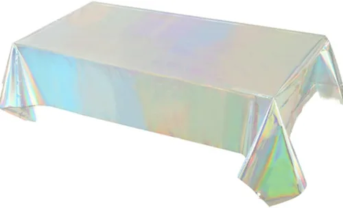 Vista 8 de 2 Empaques Mantel de Plástico Negro, 54 pulgadas x 108 pulgadas Cubierta de Mesa Rectangular Desechable para Fiestas, Adecuado para Cumpleaños