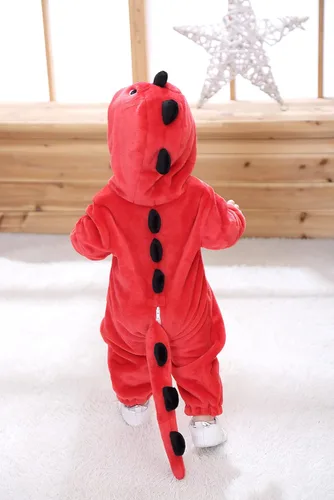 Vista 5 de TONWHAR Mameluco unisex para bebé pijama de dinosaurio de dibujos animados para perros pequeños