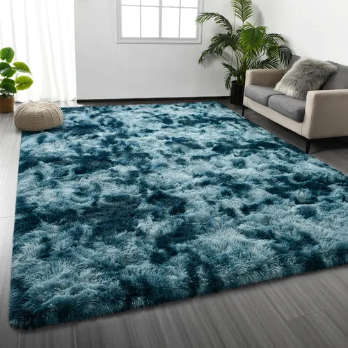 Vista 14 de Deerhoo Alfombra de Área Shag, 4 X 6 Alfombras de Felpa Suaves para Sala de Estar, Alfombra Ultra Suave Esponjosa y Peluda para Dormitorio, Alfombra