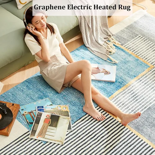 Vista 4 de Alfombra eléctrica grande con calefacción, alfombra caliente debajo de la alfombra, calentador de suelo radiante, alfombra eléctrica con temperatura