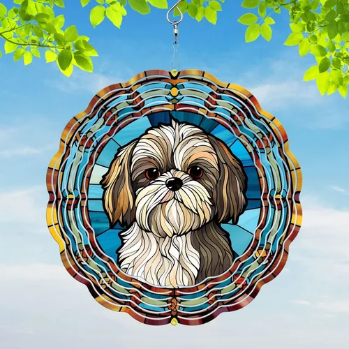 Vista 12 de Dachshund Yard and Garden Wind Spinner, exclusivo 3D colgante Dachshund Wind Spinner