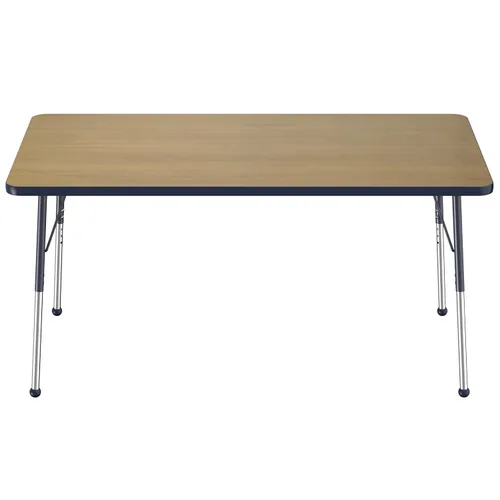Vista 159 de FDP - Mesa rectangular para actividades escolares y de oficina (24 x 36 pulgadas), patas estándar con deslizadores giratorios, altura ajustable